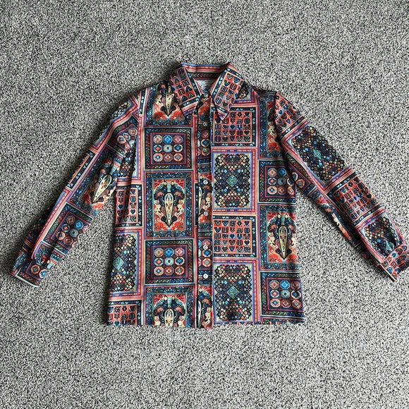 Vintage 70s Retro button down shirt - Picture 1 of 10
